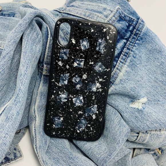 iPhone XS Max Case Black 3D Confetti Print Cover - Picture 1 of 7